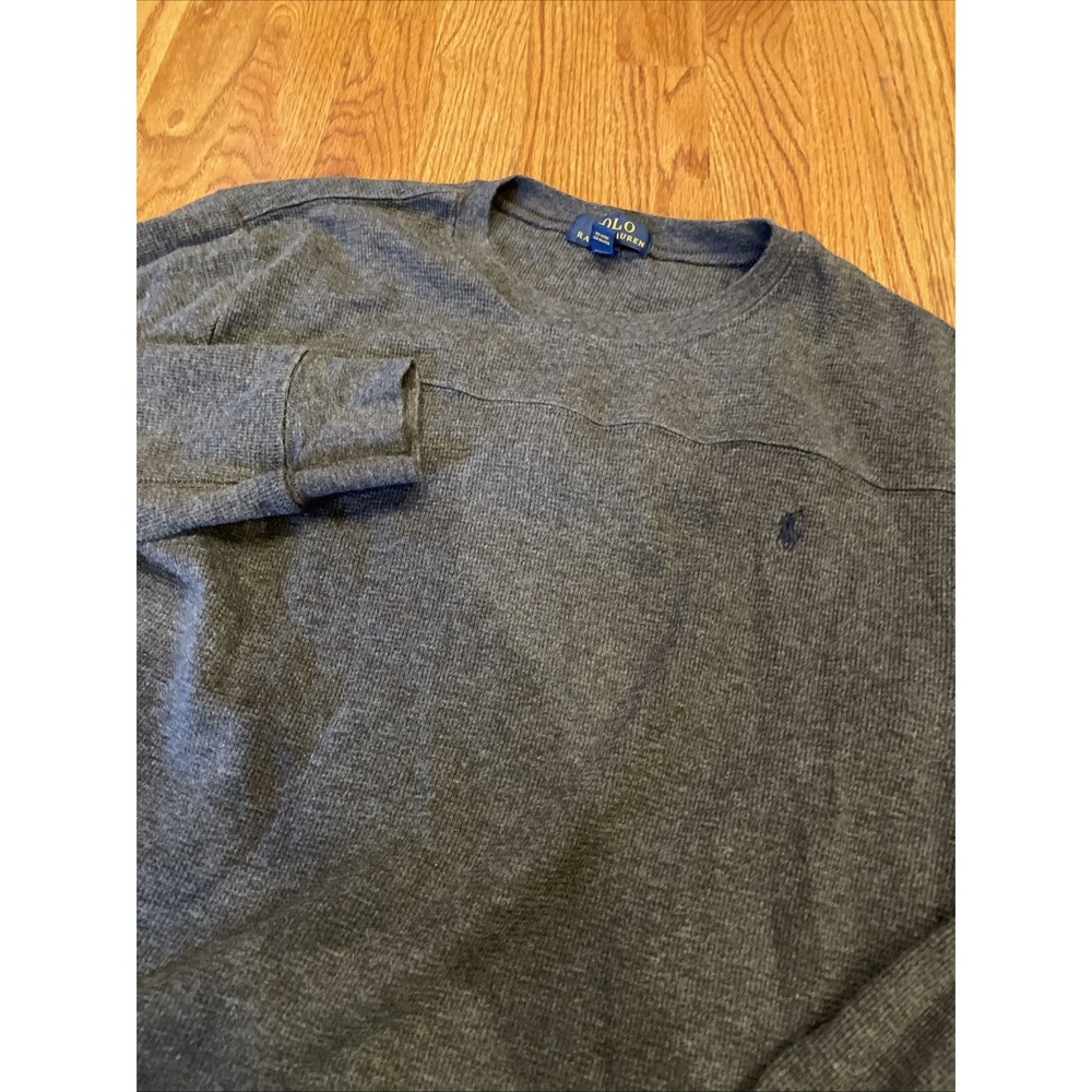 Polo Ralph Lauren Youth Waffle Knit Thermal Shirt Gray Size XL (18-20)‎